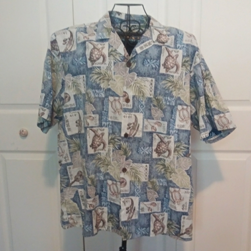 Men's Hawaiian Shirt - Royal Hawaiian Creations - Turtles and Ukeleles